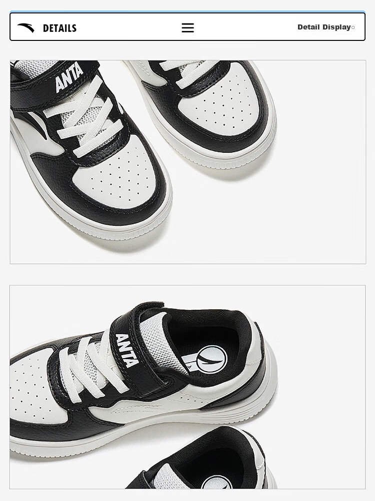Anta Kids Boys' Sports Shoes Toddler Spring 2026 Lightweight School White Sneakers Casual Skate Shoes A12619976 55
